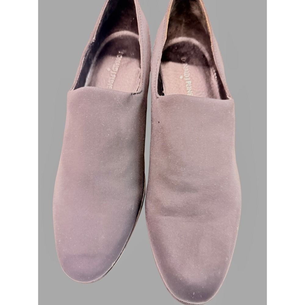 Donald J Pliner Black Stretch Slip On Loafers Patent Heel 265mm Insole